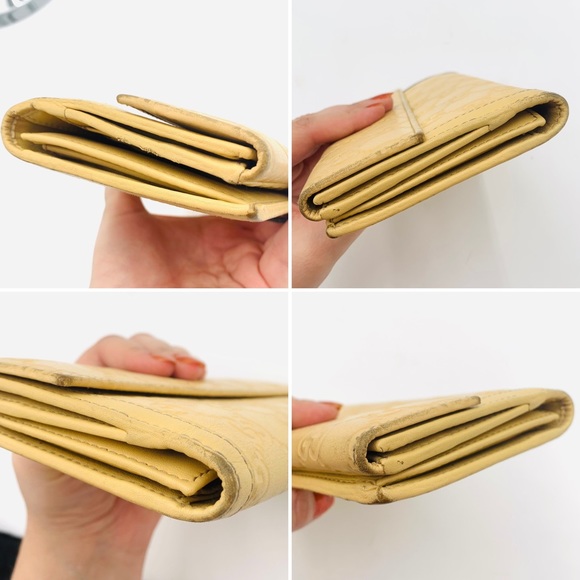 GUCCI⚡️Guccissima Pale Yellow Monogram Signoria Continental French Flap Wallet - Picture 10 of 14